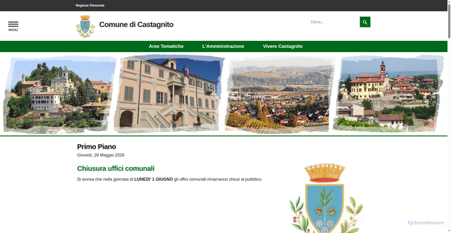 Security scan screenshot of https://www.comune.castagnito.cn.it
