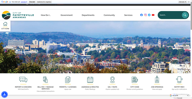 Security scan screenshot of https://www.fayetteville-ar.gov/