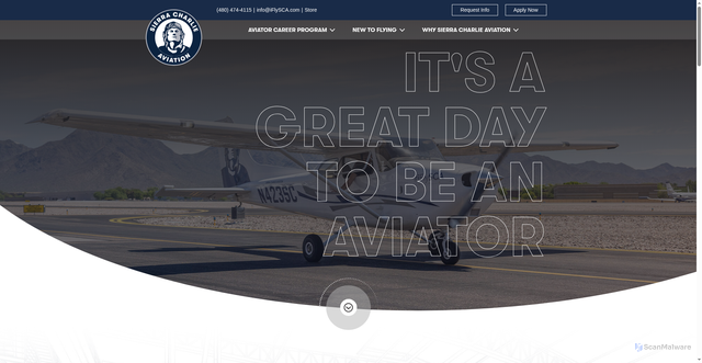 Security scan screenshot of https://sierracharlieaviation.com