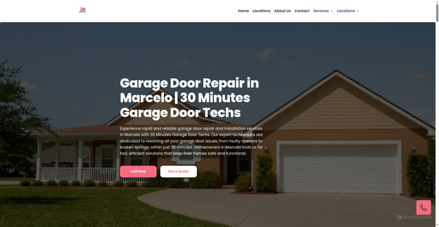 Security scan screenshot of https://30-minutes-garage-door-techs.pages.dev/marcelo