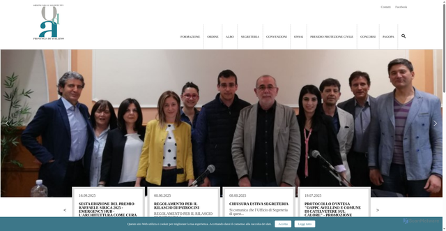 Security scan screenshot of https://www.ordinearchitettiavellino.it/