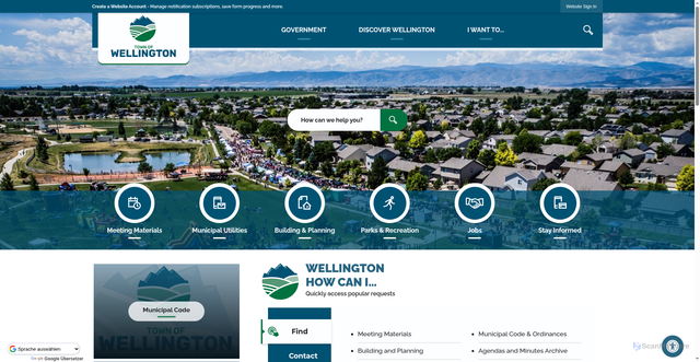 Security scan screenshot of https://wellingtoncolorado.gov/