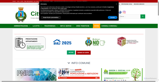 Security scan screenshot of https://comune.avezzano.aq.it/