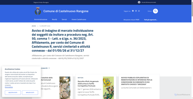 Security scan screenshot of https://www.comune.castelnuovo-rangone.mo.it/
