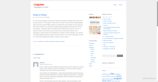 Security scan screenshot of https://www.linguism.co.uk/language/turkey-vs-turkiye