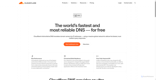 Security scan screenshot of https://walt.ns.cloudflare.com