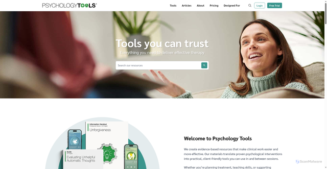Security scan screenshot of https://psychologytools.com