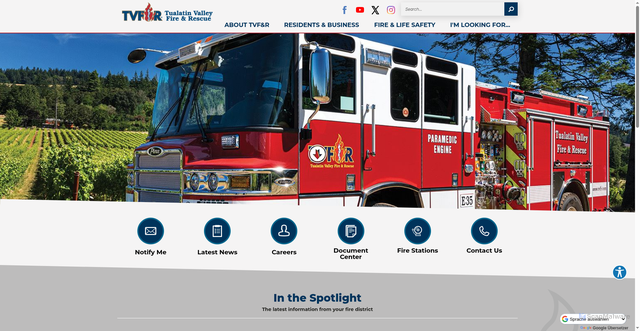 Security scan screenshot of https://www.tvfr.gov/