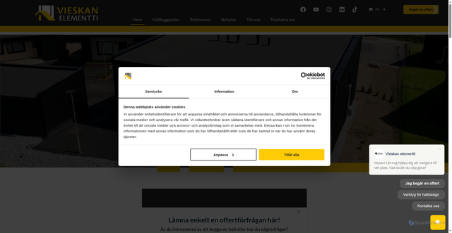 Security scan screenshot of https://vieskanelementti.se