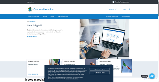 Security scan screenshot of https://www.comune.mestrino.pd.it/