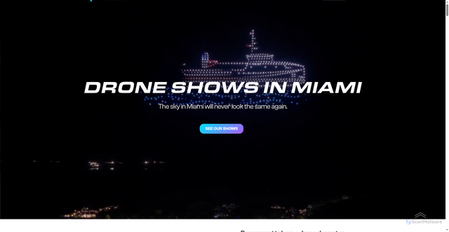 Security scan screenshot of https://aionexp.com/en/drone-shows-miami/