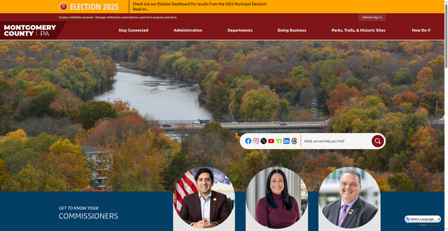 Security scan screenshot of https://montgomerycountypa.gov/