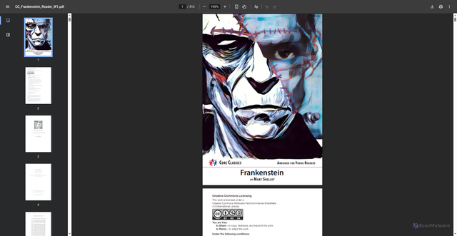 Security scan screenshot of https://www.coreknowledge.org/wp-content/uploads/2023/08/CC_Frankenstein_Reader_W1.pdf
