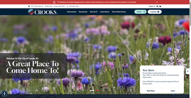 Security scan screenshot of https://www.crookssd.gov/