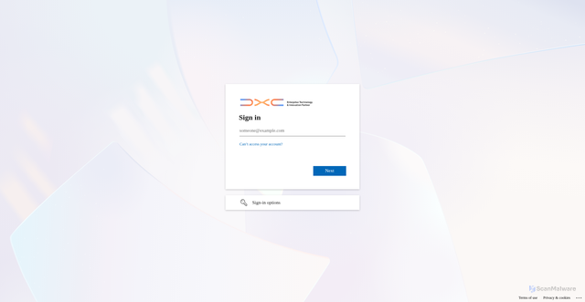 Security scan screenshot of https://ems.dxc.com