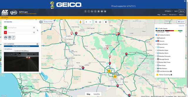 Security scan screenshot of https://az511.gov/