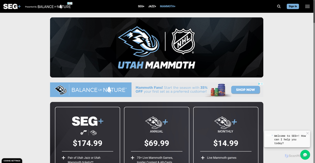 Security scan screenshot of https://www.segplus.com/utahmammothplus/