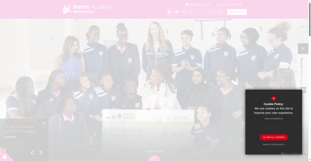 Security scan screenshot of https://www.harrisbermondsey.org.uk/