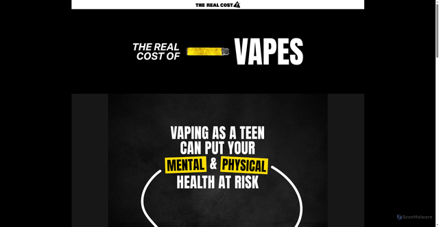 Security scan screenshot of https://therealcost.betobaccofree.hhs.gov/