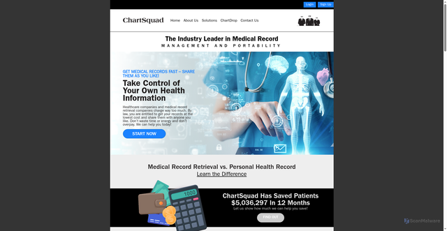 Security scan screenshot of https://chartsquad.com