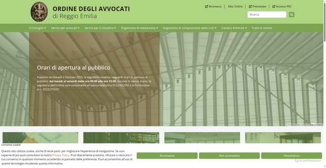 Security scan screenshot of https://www.ordineforense.re.it/