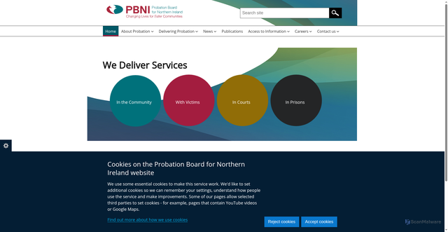 Security scan screenshot of https://www.pbni.org.uk/
