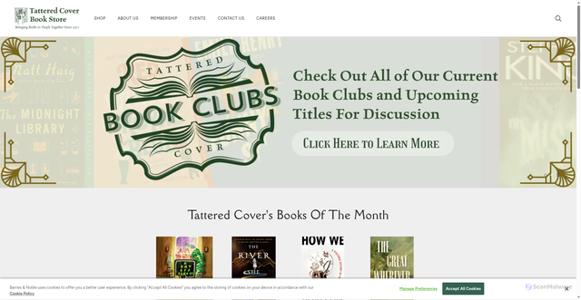 Security scan screenshot of https://tatteredcover.com