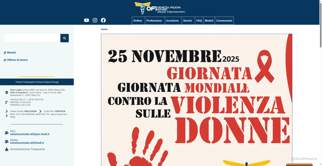 Security scan screenshot of https://www.ofiveneziapadovarovigo.it/