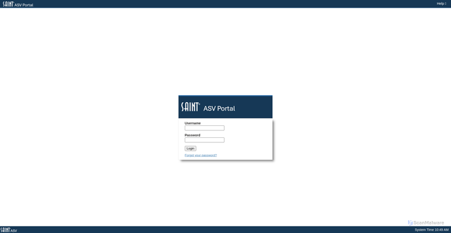 Security scan screenshot of https://secure.saintcorporation.com