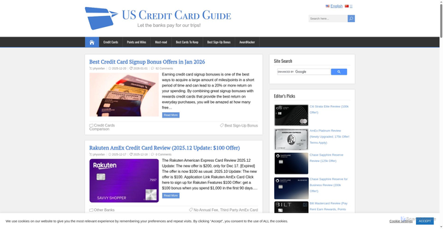 Security scan screenshot of https://uscreditcardguide.com