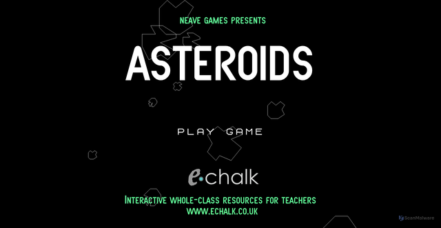 Security scan screenshot of https://www.echalk.co.uk/amusements/Games/asteroidsClassic/ateroids.html
