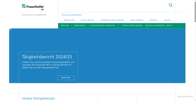 Security scan screenshot of https://www.ibp.fraunhofer.de/