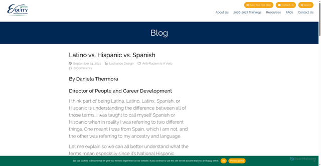 Security scan screenshot of https://www.waysideequitycenter.org/latino-vs-hispanic-vs-spanish/