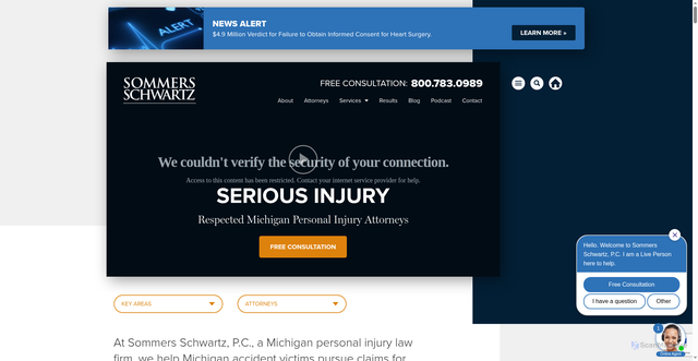Security scan screenshot of https://www.sommerspc.com/personal-injury/