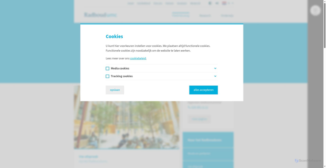 Security scan screenshot of https://www.radboudumc.nl