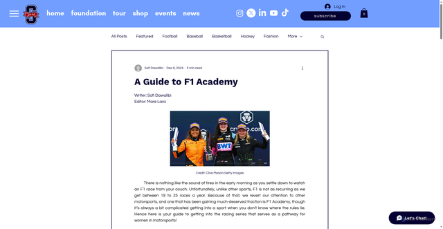 Security scan screenshot of https://www.sportsgirlsclub.com/post/a-guide-to-f1-academy