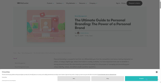 Security scan screenshot of https://www.meltwater.com/en/blog/personal-branding