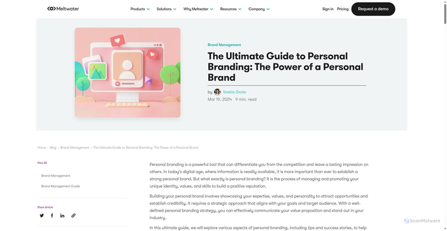 Security scan screenshot of https://www.meltwater.com/en/blog/personal-branding