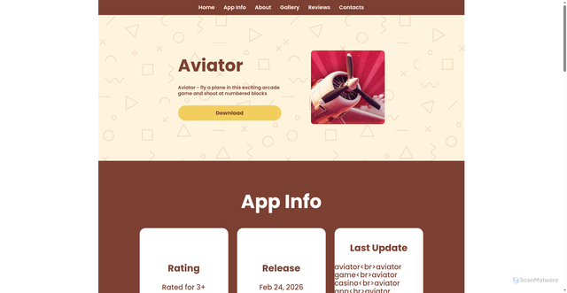 Security scan screenshot of https://aviatorgame-tz.shop/