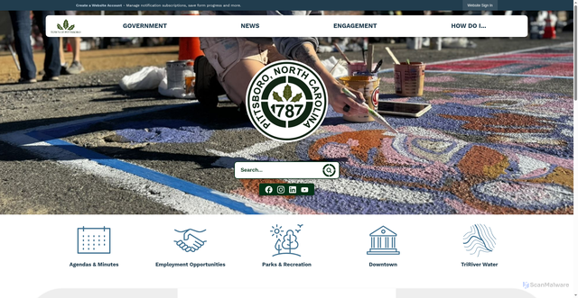 Security scan screenshot of https://pittsboronc.gov/