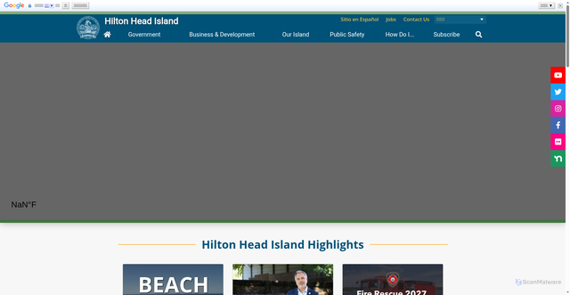 Security scan screenshot of https://hiltonheadislandsc.gov/