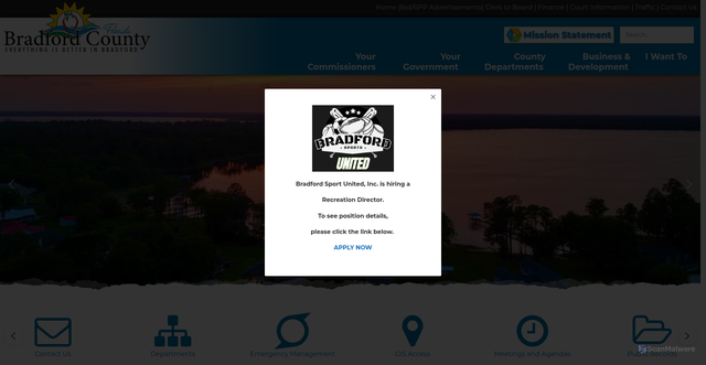 Security scan screenshot of https://bradfordcountyfl.gov/