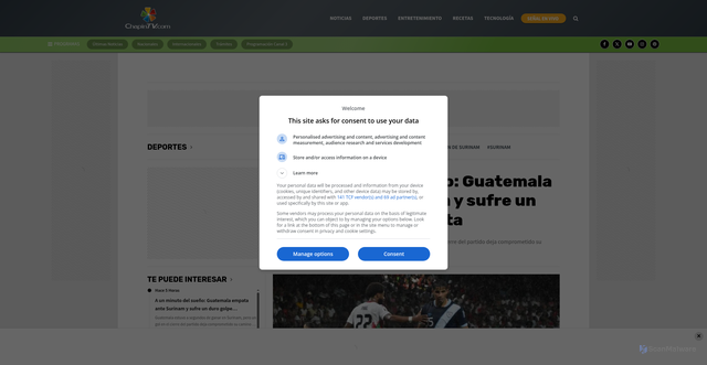Security scan screenshot of https://www.chapintv.com/noticia/a-un-minuto-del-sueno-guatemala-empata-ante-surinam-y-sufre-un-duro-golpe-mundialista/
