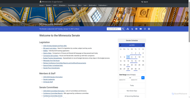 Security scan screenshot of https://senate.mn