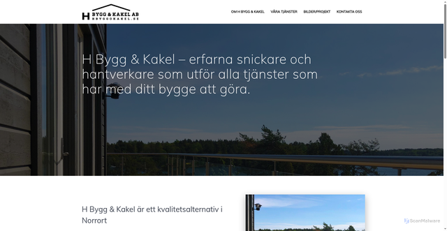 Security scan screenshot of https://hbyggokakel.se