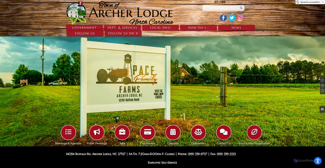 Security scan screenshot of https://www.archerlodgenc.gov/
