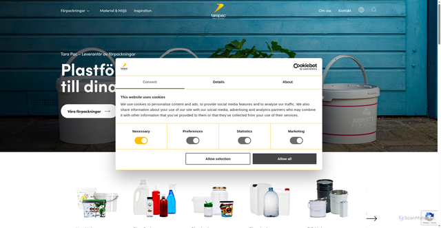 Security scan screenshot of https://www.tarapac.com/