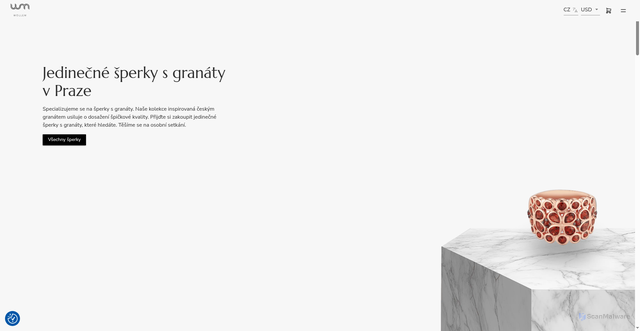 Security scan screenshot of https://www.wollem.com/cs
