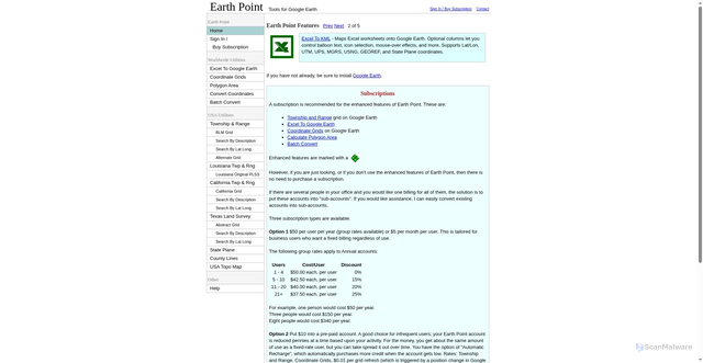 Security scan screenshot of https://earthpoint.us