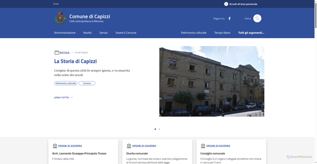 Security scan screenshot of https://www.comune.capizzi.me.it